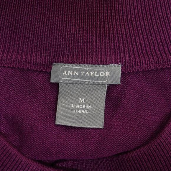 Ann Taylor Womens M Button Front Cardigan in Purple - Picture 9 of 9
